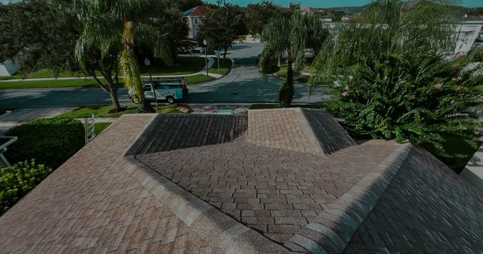 Aerial view of downtown Orlando and Lake Eola fountain – representing the primary service area covered by our roofing company central florida.