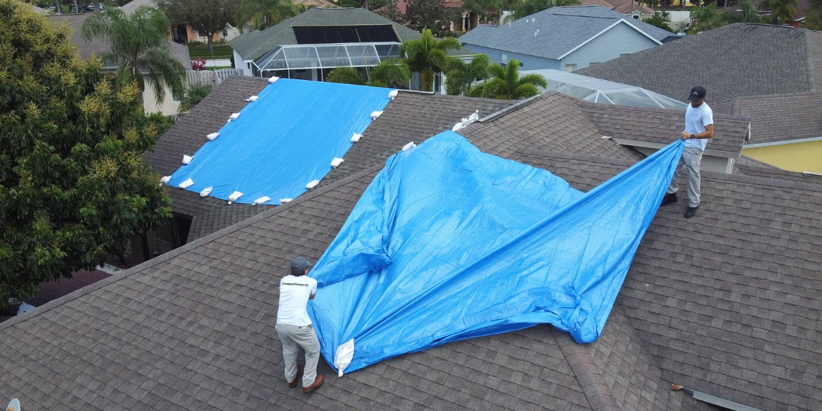 What’s Behind the Blue Tarps on China’s Roofs?
