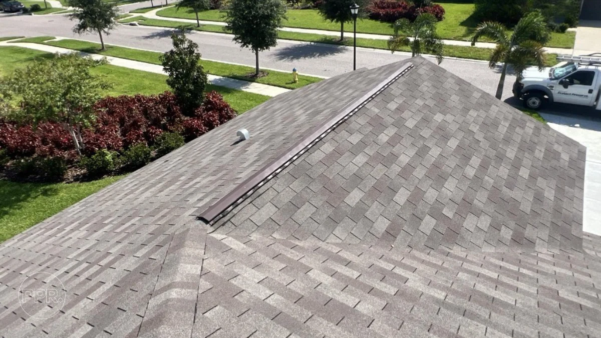 Roof photographed from above to represent the keyword residential roofing.
