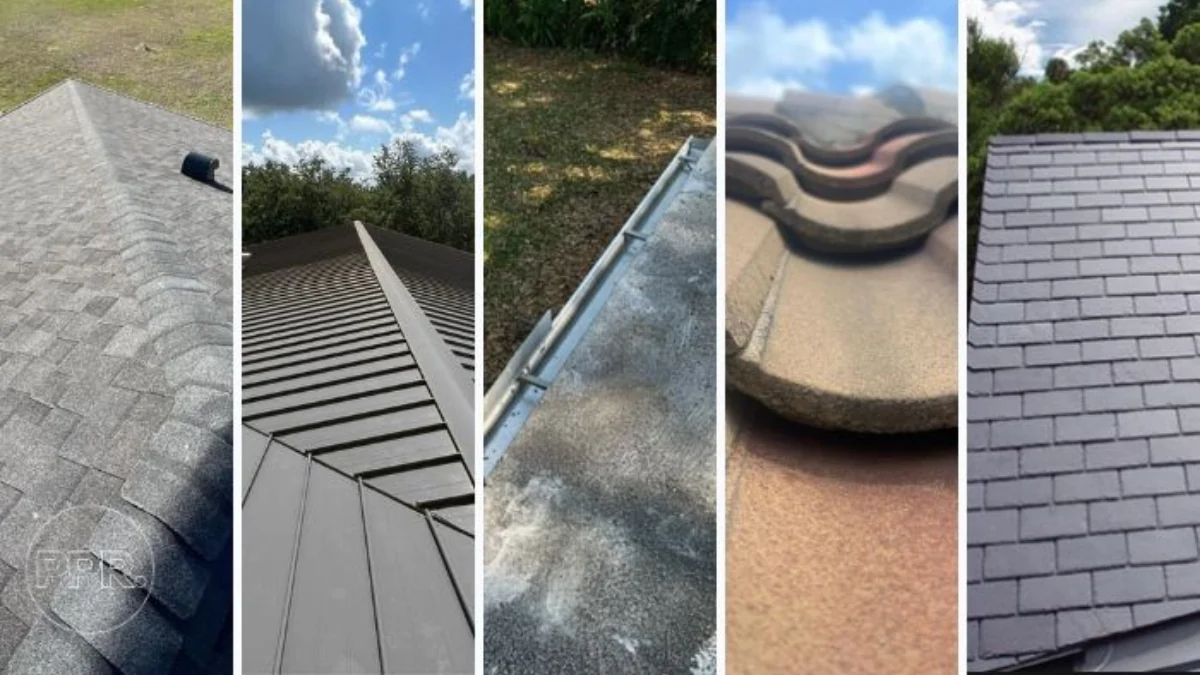 Different roof types placed side by side to represent the keyword best roofing material.