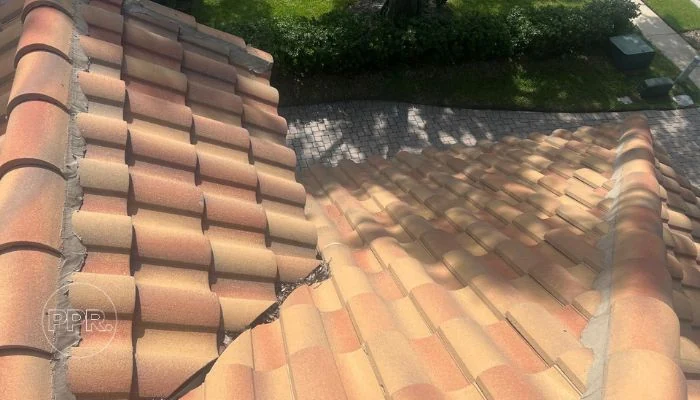 Ceramic tile roof photographed from above to represent the keyword flat roof solutions.