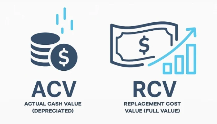 Explanatory chart of what RCV and ACV are to represent the keyword how much can you expect to receive.
